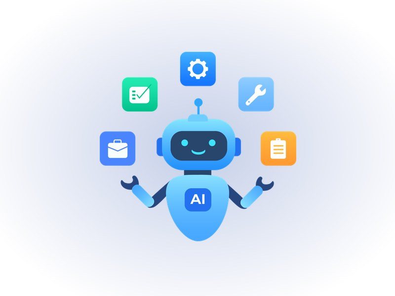 開いた扉からAIのロボットが店に入ってくる。AIの巡回を許可し、BingやAppleへ店舗登録